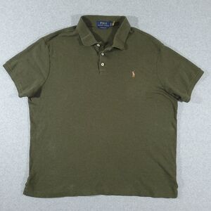 Polo Ralph Lauren Polo Shirt Green Custom Slim Fit Men's Size XL Preppy Golf